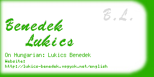 benedek lukics business card